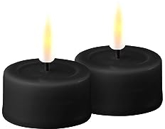 ReWu Deluxe Homeart Lot de 2 bougies chauffe-plat Noir