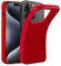 32nd Liquid Silicone Case Cover for iPhone 15 Pro Max (6.7), Slim and Durable Protective Case - Red