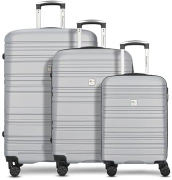CHECK.IN Paradise Kofferset - 3-teilig | Koffer groß und Handgepäck-Trolley aus ABS-Material mit Zahlenschloss - Kreuzpackriemen | Volumen: 32 L / 62 L / 100 L