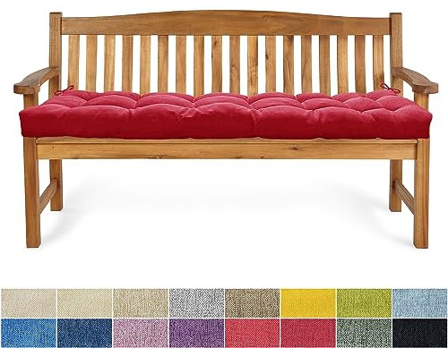 PHUSTJKL Bankauflage Bankkissen 150X40X6CM Sitzkissen für Bank rutschfeste Bankpolster Gartenbankkissen Rückenkissen Schaukel Stuhlkissen für Outdoor/Indoor Gartenmöbel Terrasse-Rot