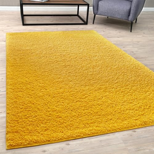 BORING PANDA Living Room Rug - Cosy, Soft and Easy-to-Clean Area Rugs for Bedrooms and Kitchens, (Yellow, 120 cm Square)