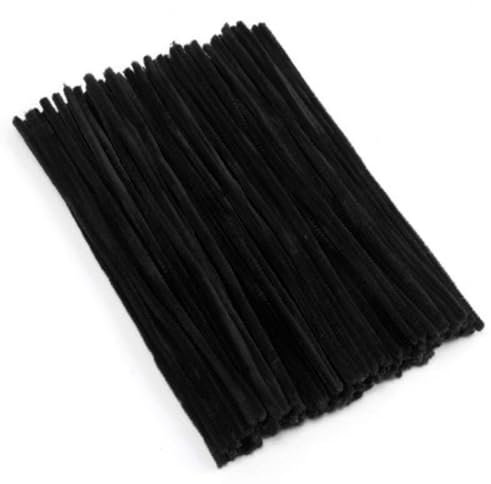 200 Stück Pfeifenreiniger Set, Schwarz Pfeifenreiniger Chenilledraht 6mm*30cm, Pfeifenputzerdraht für Handwerk DIY Craft Projekt Chenilledraht Biegeplüsch zum Basteln und Dekorieren Pipe cleaner black