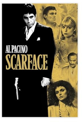 Scarface Filmposter (11), Leinwand-Poster, Wandkunst, Dekor, Bild, Gemälde für Wohnzimmer, Schlafzimmer, Dekoration, ungerahmt, 20 x 30 cm