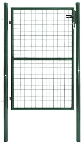 IDMarket - Portillon de jardin 105 x 125 cm en acier vert avec serrure et poignée