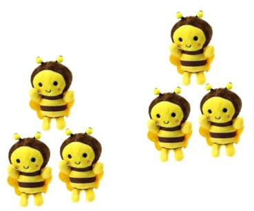 TOYANDONA 6 STK Kleiner bienenanhänger Plüschfigurenspielzeug die Biene Flauschiger Schlüsselanhänger-Ornament ausgestopfte Biene schmücken behaart Dekorationen Taschen Baby