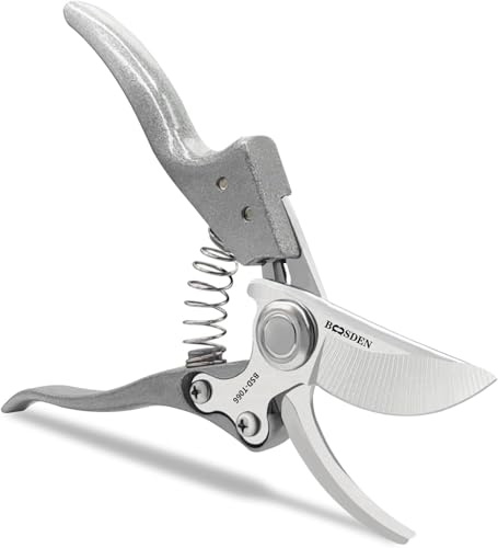 BOOSDEN Pruning Shears, Garden Shears, 8.2 Professional Premium SK5 Steel Bypass Pruning Shears for Gardening, Sharp Handheld Heavy Duty Garden Hedge Clippers Scissors Pruners Tools