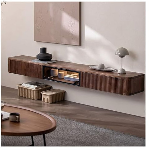 QIANMEI tv units Luxury Floating TV Stand With Drawers & Display Cabinet, 78.7'' Modern Media Console For Under TV, Wall Hanging TV Bench For Living Room & Bedroom