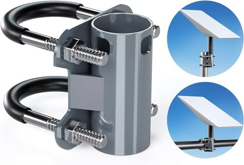 Starlink V2 Mount Kit, Starlink Montagestange für Starlink Internet Kit Satellit, U-Bolzen Rohradapter für Starlink V2 Tragbare Starlink Montagehalterung Ständer für Dach, Camping, Wohnmobil, Reisen,
