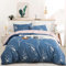 Freyamy Blumen Bettwäsche 200x200cm 3teilig Blau Weiß Floral Elegante Bettwaren-Sets 100% Microfaser Weiche Mädchen Bettbezug mit Reißverschluss und 2 Kissenbezug 80x80cm