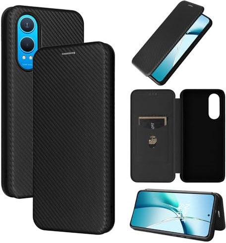 Custodia a libro per smartphone Compatible with OnePlus Nord CE4 Lite 5G/k12x 5G Case, Slim Carbon Fiber Textures+ PC Hybrid Case Full Protection Shockproof Flip Case Cover Compatible with OnePlus Nor