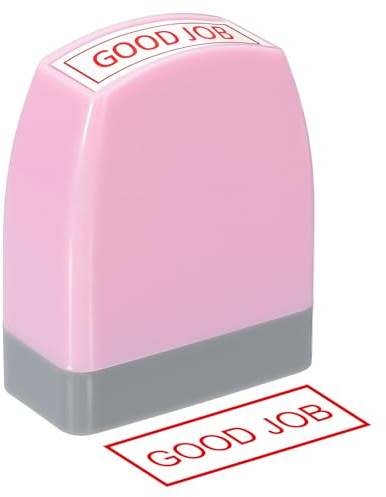 PATIKIL Selbstfärbend Stempel Verkaufsmeldung Rote Tinte Büro Stempel Personalisiert Firmenstempel Nachfüllbarer Geschäftsstempel (GOOD JOB)