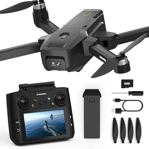 K600GPS Drone con fotocamera, 4.5inch telecomando LCD, ritorno automatico GPS, volo gestuale, batteria modulare, scheda SD 32G, motore brushless, flusso ottico, 3 velocità per adulti/principianti