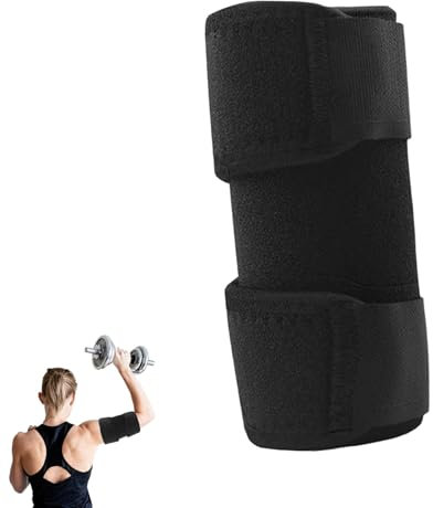 vcsjw Kompression der Oberarmmanschette,Oberarm Bandage,Arm Bandage,Doppelschicht-Druckbeaufschlagung Verstellbare Armstützbandage für Bizeps Trizeps Elbow Sleeve Gym Training - Unisex,Schwarz