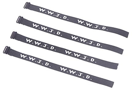 Riiichflowshop 4 Stück WWJD-Gurtbandarmbänder „What Would Do“ gewebte Armbänder religiöses christliches WWJD-Armband für Spendenaktionen