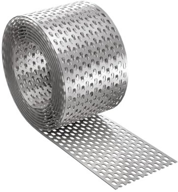 5lfm Aluminium Traufgitter Aluminium (silbern) oder Ziegelrot/Schwarz beidseitig lackiert ALU Vogelschutzgitter Schutzgitter Lüftungsgitter Lüftungsband (Aluminium (silbern), 80mm breit)