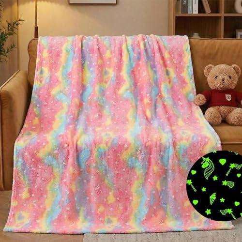LXTOPN Einhorn Decke Kuscheldecke Kinder für Mädchen - 150 x 200 cm Flauschige Decke Einhorn Geschenk für 3 4 5 6 7 8 9 Jahre