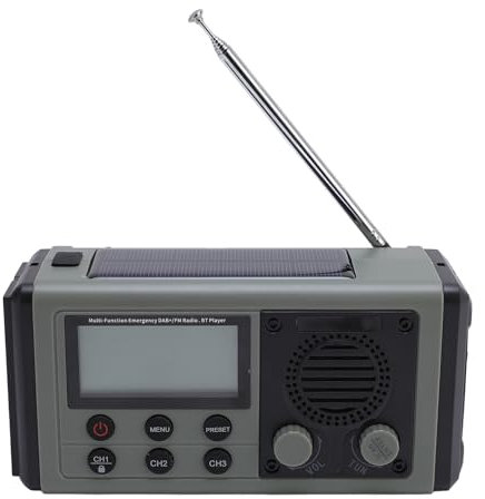 Handkurbel Notfallradio, 10000 MAH Solar Radio mit Starker Leichter Taschenlampe, DAB -FM -Sendung und BT -Lautsprecher, IPX6 Water Proof für Home Outdoor Notfall (Green)