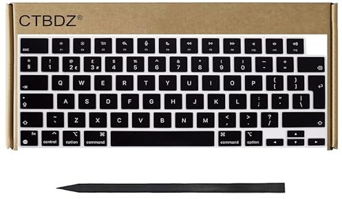 CTBDZ Touches de clavier britannique de rechange pour MacBook Pro 14 16 M4 Pro/Max A3185 A3186 A3401 A3112 A3403 A3404, MacBook Air 13 15 M4 A3240 A3241 2024-2025 (touches de clavier)
