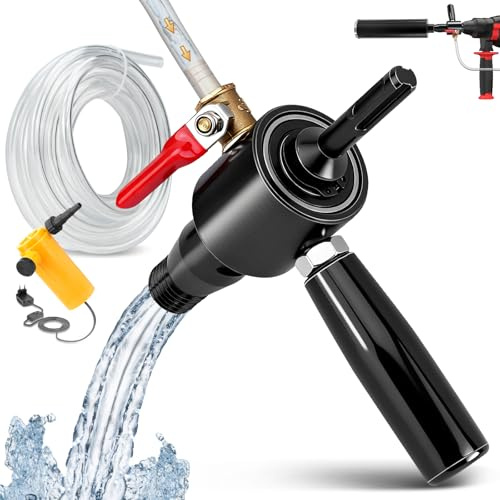 Adapter M22 auf SDS PLUS mit Automatisch Wasserspülung zum Diamantbohrkrone | inkl. 4m Wasserleitung + Wasserpumpe, Wassereinspritzung Möglich, SDS Max Adapter für Kernbohrer Bohrkrone Dosensenker