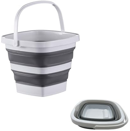 10L Foldable Bath Bucket with Handle – Collapsible Square Tub for Bathroom, Outdoor Camping, Portable Space-Saving Plastic Container