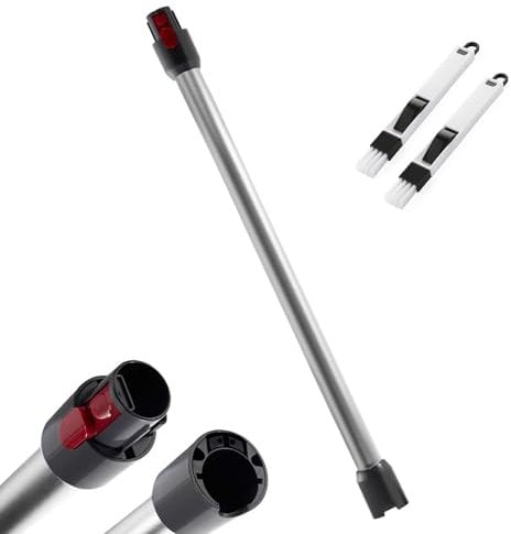 Tubo Telescopico per Dyson, Stelo Rigido Estensibile Compatibile per Dyson V7 V8 V10 V11 V15 Aspirapolvere, Tubo Prolunga Lunghezza 73 CM con Due Piccole Spazzole 2in1 (Argento)