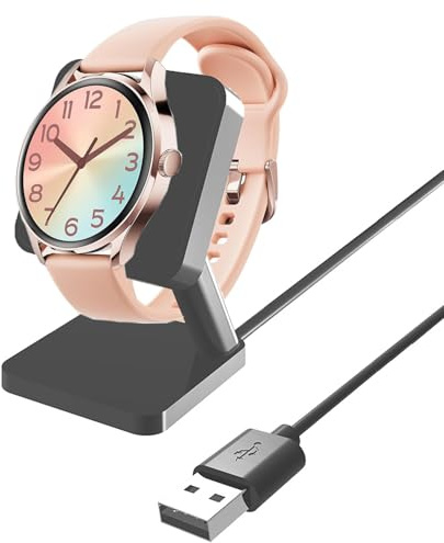 Lamshaw Magnetisches Ladegerät, kompatibel mit Ice Smart 2.0/3.0, 1,2 Zoll, Smart Watch für Smartwatch, Ladegerät, tragbar, kompatibel mit Ice Smart 2.0 (schwarz)