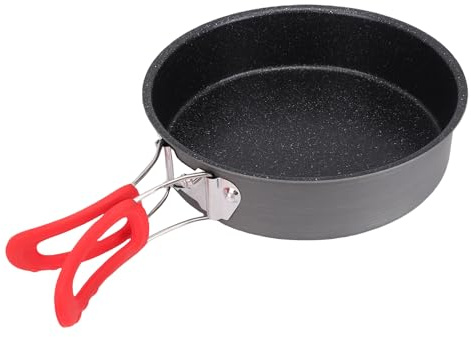 Aomiun Camping Frying Pan 8Inch Non-Stick Fry Pan Quick Heating Omelet Maker Lightweight Foldable Handle with Thickened Bottom for Gas Ceramic Electric Induction Outdoor Cooking Hiking