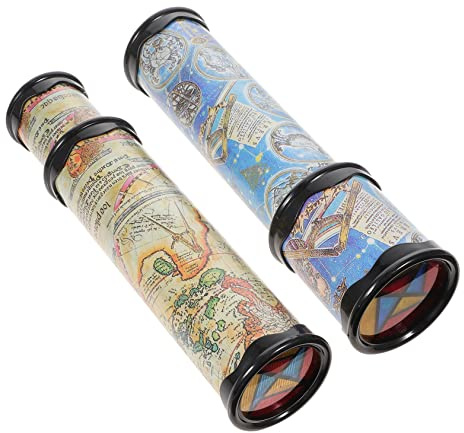 WOONEKY 2 Stück Rotierende Kaleidoskope aus Kunststoff Pädagogisches für Langlebig und Sicher Kompakte zum Greifen für Jungen und Mädchen Fördert und Geistige Entwicklung