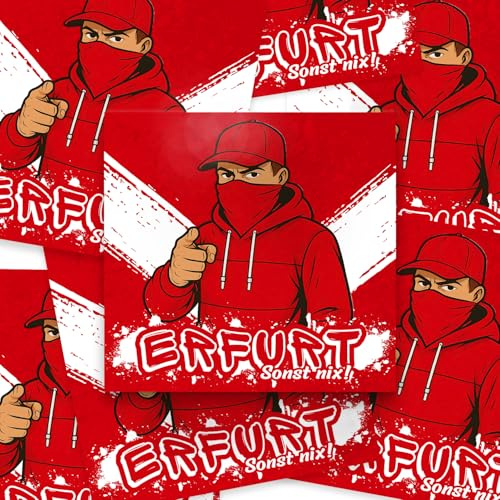 100x Erfurt Sticker/Aufkleber 'Sonst nix!'/ Fußball Fanartikel/ 10,5x10,5 cm/PVC/wetterfest