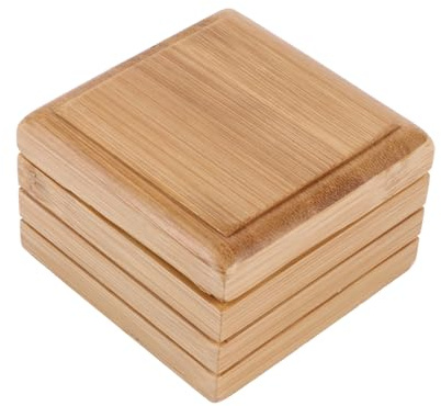 HONMEET Jabonera de Bambú Diseño Natural y Resistente con Tapa y Drenaje para Mantener el Jabón Seco y Limpio, Caja de Jabón Adecuado para Baño y Ducha