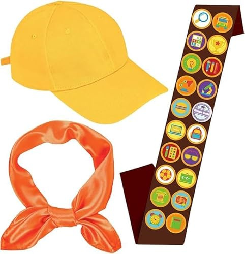 GWAWG 6-teiliges Pfadfinderkostüm – Wilderness Explorer Badge Boy Scout Kostüm mit Hut, Schärpe, Krawatte & Abzeichen – für Halloween, Kostümpartys, Ostern & Dress Up