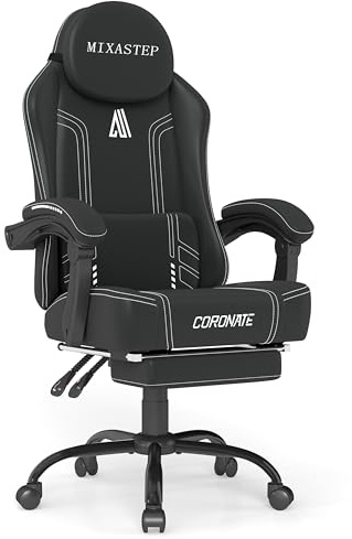NSMAZXO Gaming Stuhl Ergonomisch mit Verstellbarer Rückenlehne & 360° Drehfunktion - Bürostuhl für Erwachsene/Jugendliche 150KG,PC-Stuhl aus Technologiegewebe in Blau für Homeoffice/Gaming