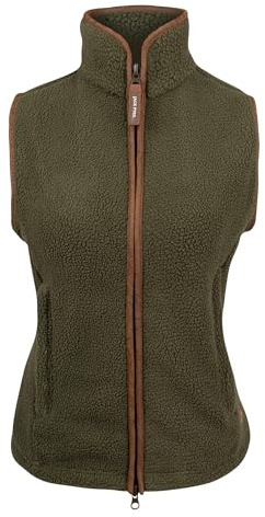 JACK PYKE Ladies Sherpa Fleece Gilet – Women’s Sleeveless Body Warmer Lightweight Warm Layering Vest with Double Zip and Pockets for Outdoor Walking and Daily Wear