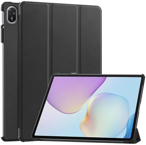 Techsuit für Huawei MatePad 11.5 2025 Hülle mit 360 Schutz, Mikrofaser Innenfutter, Verstellbare Betrachtungswinkel, Schlankes Design, Anti Fingerabdruck, FoldPro Series, PU Leder, Schwarz