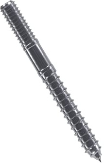 The Hillman Group 707316 Stainless Steel Hanger Bolt 1/4 X 2-1/2 (25-Pack) | Stainless steel, dual-thread design installs in wood or anchors for hanging shutters, panels, hooks, brackets, and wiring