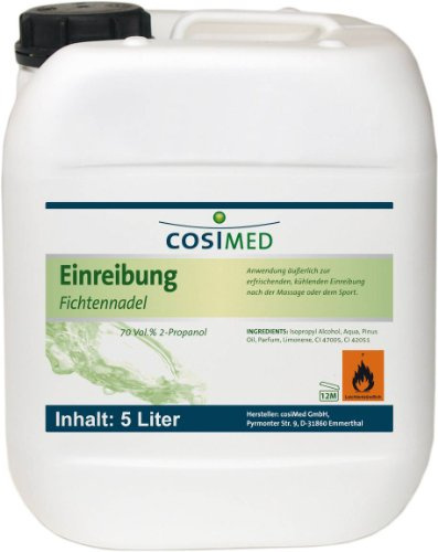 cosiMed Einreibung Fichtennadel Massage Wellness Franzbranntwein 70% IPA, 5 L