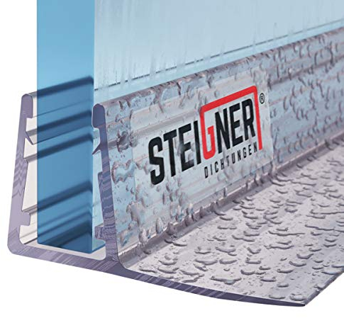 STEIGNER Joint de douche pour paroi en verre, 80cm, vitre 6/7/ 8 mm, joint d'étanchéité PVC droit pour les cabines de douche réctangulaires, UK02