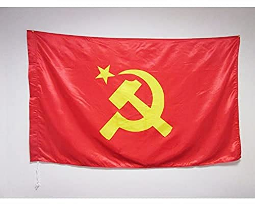 AZ FLAG Bandiera URSS Gran Logo 150x90cm Raso - Bandiera Rossa Comunista - Russia 90 x 150 cm Foro per Asta