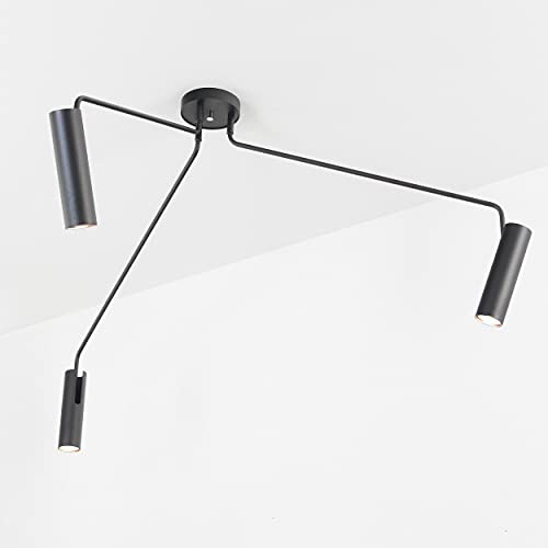 Licht-Erlebnisse Deckenstrahler Metall Schwarz Wohnzimmer Flur L:135 cm GU10 3-flammig Zylinder Modern flexible Deckenleuchte Schlafzimmer EYE