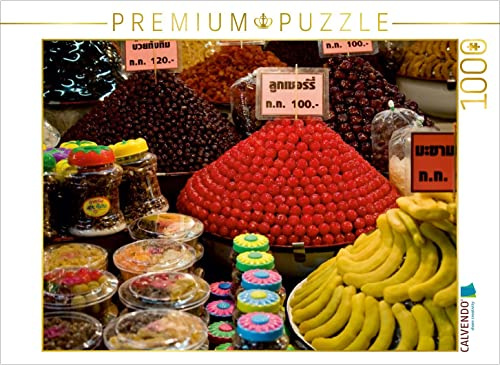 CALVENDO Puzzle Marktstand mit kandierten Früchten - Thailand | 1000 Teile Lege-Größe 64 x 48 cm Foto-Puzzle für glückliche Stunden
