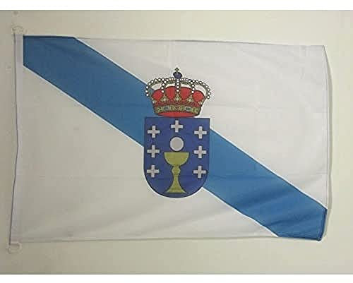 AZ FLAG Bandera de Galicia 90x60cm Uso Exterior - Bandera GALLEGA 60 x 90 cm Anillos