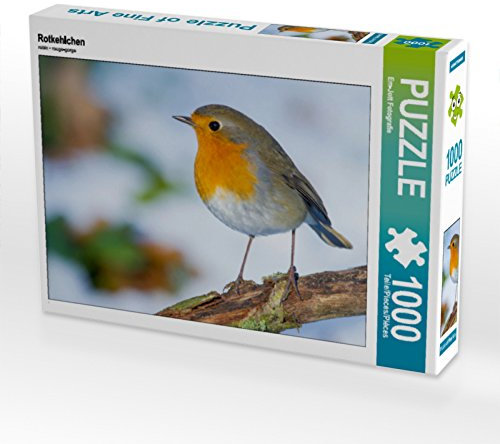 CALVENDO Puzzle Rotkehlchen | 1000 Teile Lege-Größe 64 x 48 cm Foto-Puzzle für glückliche Stunden