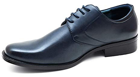 Evoga Scarpe uomo class blu vernice calzature eleganti classiche business (44)