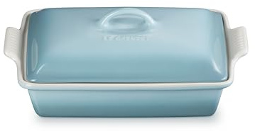 Le Creuset Stoneware Covered Rectangular Casserole, 12 x 9, Sea Salt | 4 qt. (12 x 9)