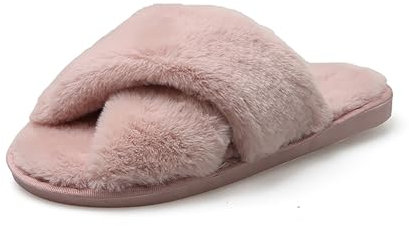 AONEGOLD Pantofole da casa per Donna Warmer Peluche Pelliccia Flip Flops Pantofole Antiscivolo Scarpe per Autunno/Inverno(Rosa,36-37 EU)