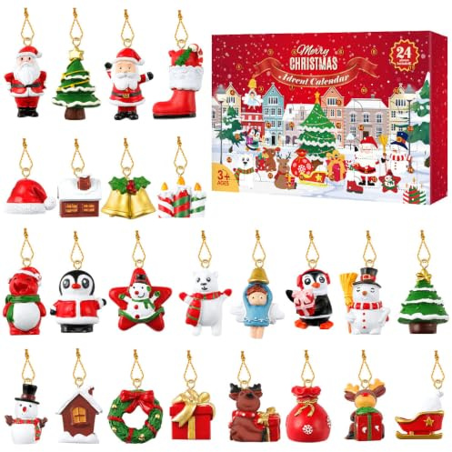 Adventskalender 2023 Weihnachtsbaum Adventskalender | Stück Einzigartige Stil Weihnachten Hängenden Ornamente Weihnachtsbaum Dekoration Countdown-Kalender