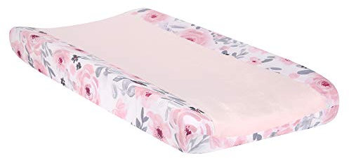 Bedtime Originals Housse pour matelas à langer motif floral et aquarelle Rose/gris