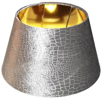 Designer-Lampenschirm-Samt-Silber-Moon-Dust rund-konische Form Ø 30cm innen Gold
