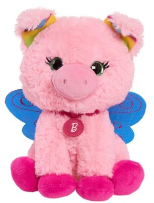 Just Play Barbie Plüsch Fairy Piggy 18cm, aus super weichem und kuscheligem Stoff, mit schönen Glitzeraugen und Feenflügeln, ab 3 Jahren