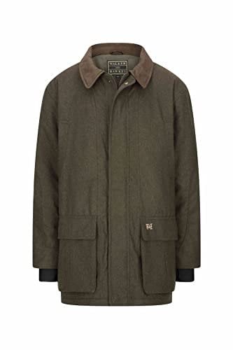 WALKER AND HAWKES Herren Wolljacke im Country- und Derbystil für die Jagd - Olivgrün - Größe L